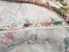 Placton Rounded Large Fabric Piece Multicolor Floral Linen? Cottagecore READ