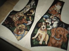 TAPESTRY PRINT SIAMESE CAT KITTENS OR PUPPY DOGS DALMATIONS 30 X 30 BROWN BLACK