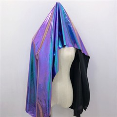 Metallic Laser Stretch Fabric Purple Turquoise Holographic Crafts Material Shiny