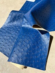 Fabric Upholstery Sample Faux Leather PVC 18″x18″ Ostrich Ocean Blue