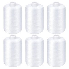 All Purpose Sewing Thread, White Thread for Machine, 6 Spools