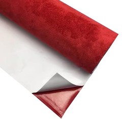 16.5×59 Inch Red Microfiber Suede Look SelfAdhesive Stretch Film Fabric Car