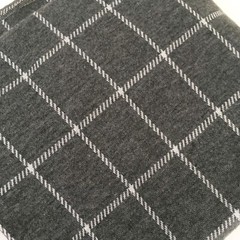 Gray stretch sweatshirt grid print knit fabric 32 x 63 in – mid to heavy weight