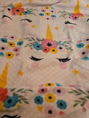 58″ x 1.5 yard Lux Anti-pill Fleece Precut Unicorns Flowers DIY Blanket Craft