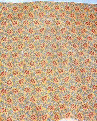 VTG 1930 Repro Ditzy Red & Green Florals on Gold /Mustard BTFE