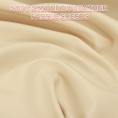 63×39.4in Faux Leather Sheets, Faux Leather Fabric Vinyl PVC, Beige