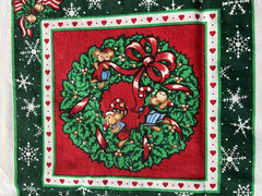 4 yds Wamsutta Hallmark CHRISTMAS Animals Snowflake Cheater Quilt Fabric