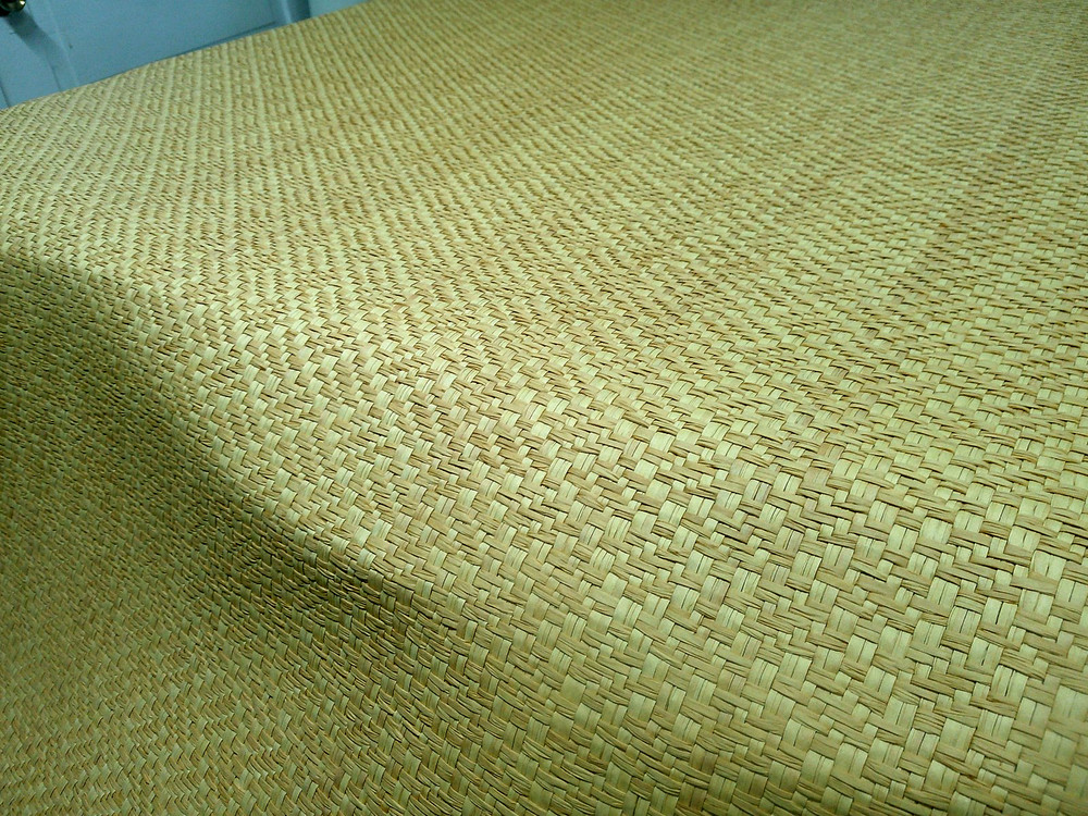 Natural Cane Rattan Upholstery Fabric w/Backing Lined Hemmed Selvedge BTY