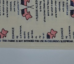 Vtg Springs Industries Fabric American Pride 5128 Pledge of Allegiance 2yds 31in