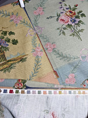 Joan Kessler Concord Fabric Floral Pink Pastel French Country Cotton Bows /BDFG4