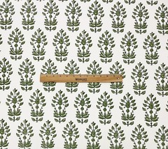 BALLARD DESIGNS ANNIE SAGE GREEN GEO FLORAL MULTIPURPOSE FABRIC BY THE YARD 54″W
