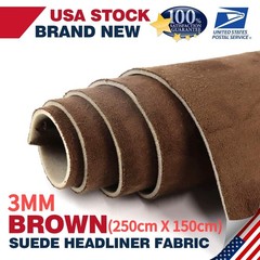Premium 3MM Brown 250cm*150cm Headliner Fabric Foam Backed Upholstery Suede
