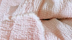 2 Pc Blush Pink Crinkle Natural Fiber Fabric 54” Wide 105” & 110”