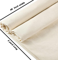 ® Pack of 5 Yard, 100% Cotton Muslin Fabric 48” Inch Wide, Natural Unbleached Me