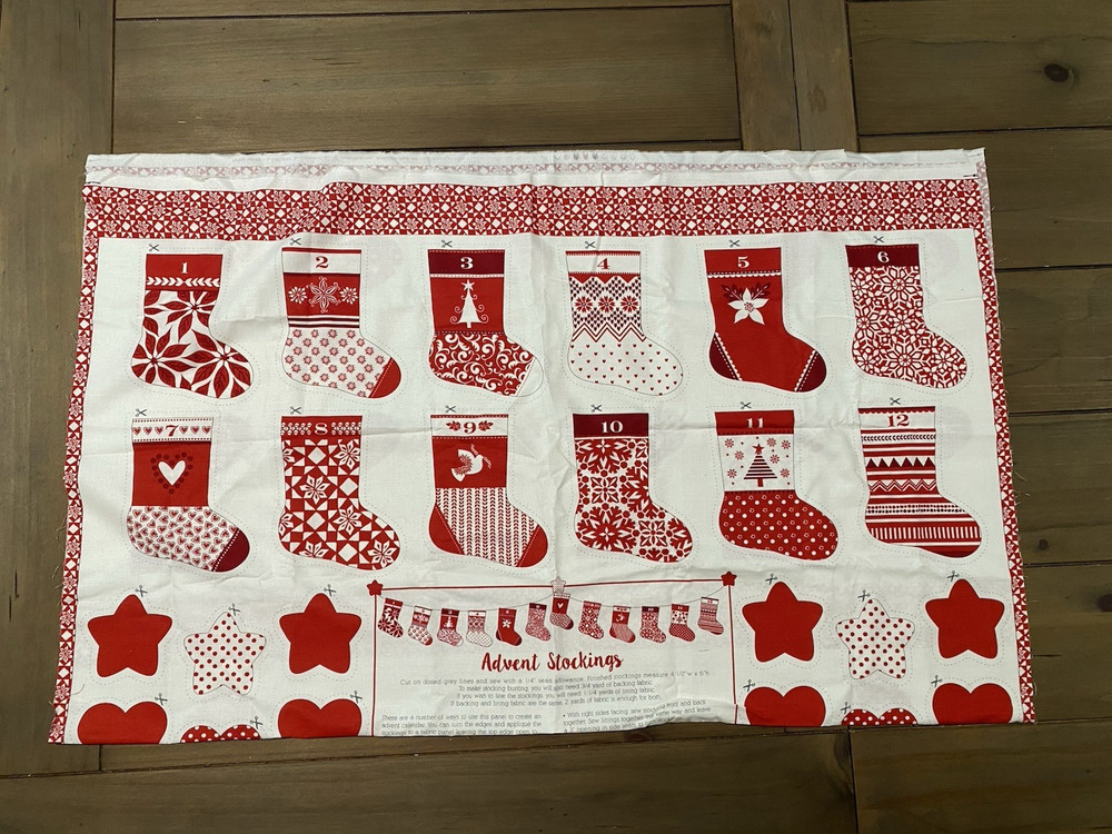 Merry Merry By Kate Spain For Moda OOP Advent Calendar Stocking Panel Christmas