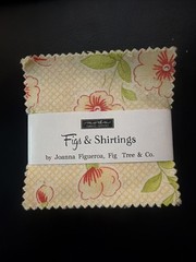 Moda Figs& Shirtings Charm Pack 42 Squares 2.5inches NEW 100% Cotton