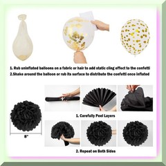 Black and Gold Birthday Party Decorations Set