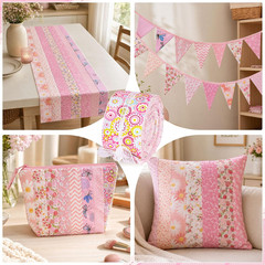 40Pcs Cotton Jelly Roll Fabric Strips for Quilting, 20 Pink Patterns | 2 of Each