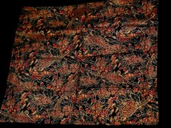 Bird & Berry Animals Theme Print Fabric – Black/Brown/Red/Beige