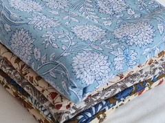100 Pce Handmade Cotton Fabric by the Yard | Hand Block Print Fabric Scrap