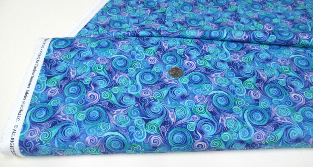 Timeless Treasures quilt-craft fabric MEADOW SWIRL purple 2 yds (cd-3957)