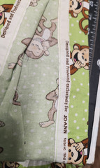 Monkeys On Lime Green White Polka Dot Fabric Sewn Into Pillow Case 38×30 cotton