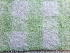 cuddly green gingham vtg terry chenille fabric soft cotton blend 19×25″