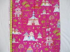 1 YD OOP~Cotton Haute Girls Toile Free Spirit Westminster Fibers Hot Pink+Multi