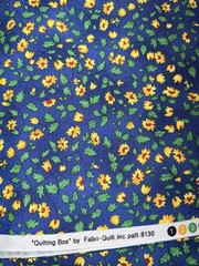 Fabri-Quilt Quilting Bee 8130 Blue Yellow Green Floral Cotton OOP Fabric 1yd
