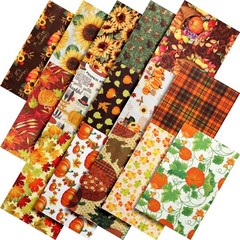 70pcs 10″ Cotton Quilting Fabric Squares Bundle Autumn Fall Pumpkin Sunflower