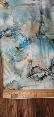 Wool Blend Floral Printed Thick Winter Spun Soft Fabric 45”W Sold BTY Blue