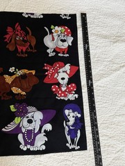 OOP Loralie Harris Dear Doggie Tossed Black Fabric 2007 Irregular Remnant