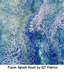 Fusion Ripple Turquoise Panel 24×44 cotton quilt fabric QT fabrics Cranberry
