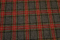 47″ X 60″ wide Grey/Red Woven Plaid Fabric
