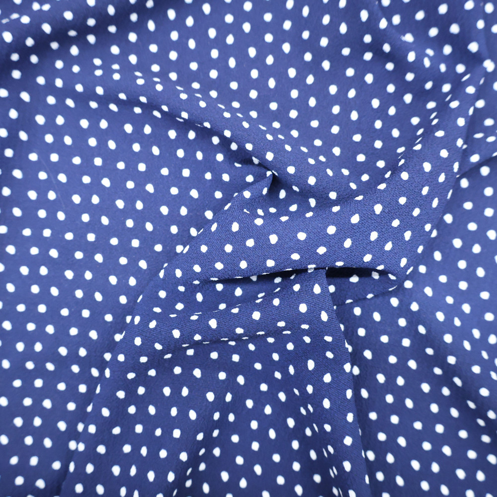 Crepe Chiffon Fabric with White Dot Design – By the Yard
