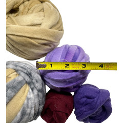 5 Fleece Fabric Rag Balls 13 oz Ready For Rugs Or Crafts Tan Purple Burgundy