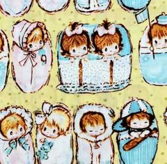 Baby Babies Twins Infants Newborn Pink Blue Yellow Cotton Quilt Fabric JoAnn BTY