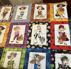 Cat Ladies 2005 Loralie Harris for Loralie Designs Cotton Fabric Panel 23″ x 43″
