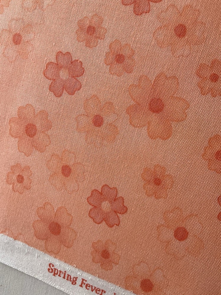 Cotton Fabric Cute Flower Salmon Pink Color By Moda 44”x 36” 591