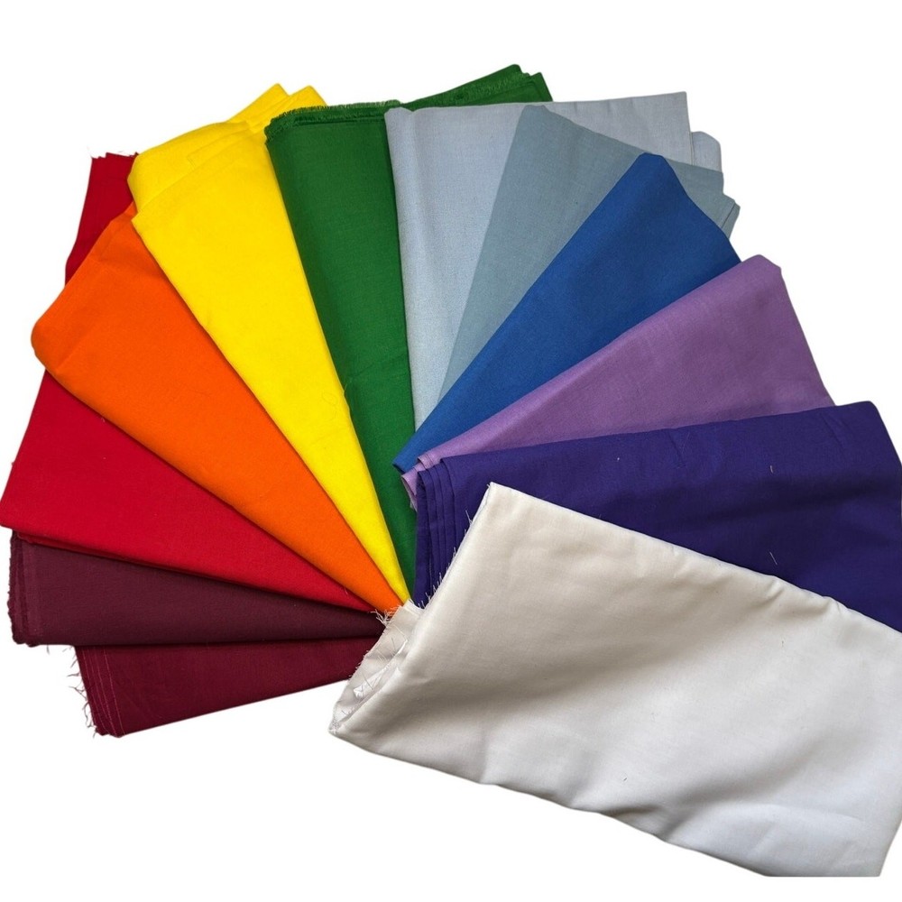 5 lb 5 oz Rainbow Solid Colors Cotton Fabric Remnants 44″ Wide Scrappy Sewing