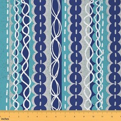 Tribal Stripe Fabric by The Yard, Vintage Traditional Nautical Ocean Theme Up…