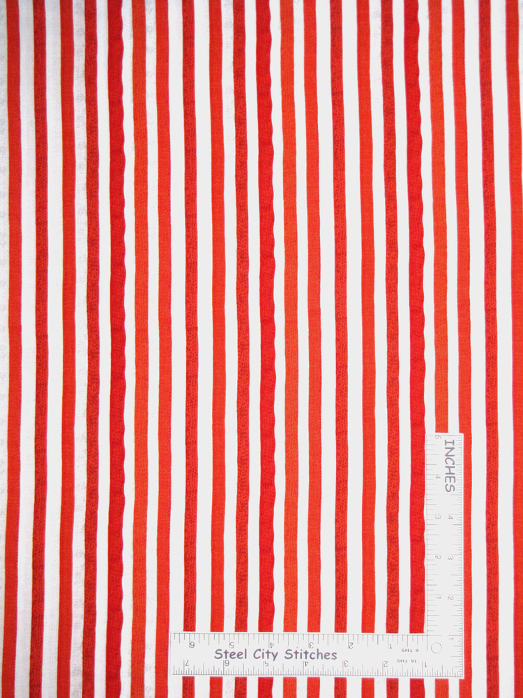 Christmas Candy Cane Uneven Stripe Holiday Cotton Fabric QT Sweet Season – Yard