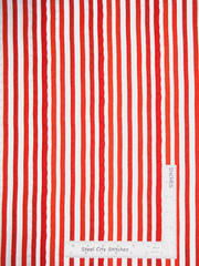 Christmas Candy Cane Uneven Stripe Holiday Cotton Fabric QT Sweet Season – Yard