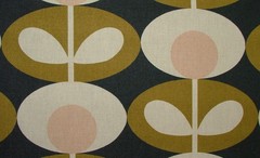 Orla Kiely Cotton Fabric Oval Flower Seagrass Curtain Upholstery Cushion Craft