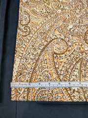 Brown Paisley Sewing Fabric Silky Synthetic Print 5 Yards Fashion Apparel Lining