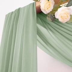 Sage Green Wedding Arch Draping Fabric 2 Panels 29″ X 20 FT Extra Long Gauze Dra