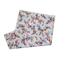 Vintage Fabric 2yd x 45″ Pale Peach Multi Colored Flowers Soft Drapy Silky Blend
