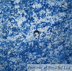 BonEful Fabric FQ Cotton Quilt Blue White Silver Metallic Sky Cloud Sea Water UK