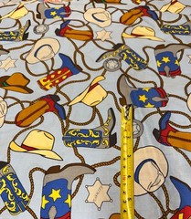 U S Marshall Cowboy Boots Fabric one 17 x 20 inch piece 100% Cotton Free Ship