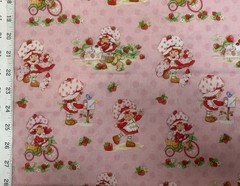 Strawberry Shortcake on Pink Fabric – BTFQ: 18″ x 21”